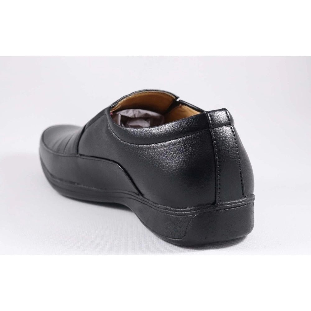 Men's Faux Leather Formal Shoes (Black) - Image 5