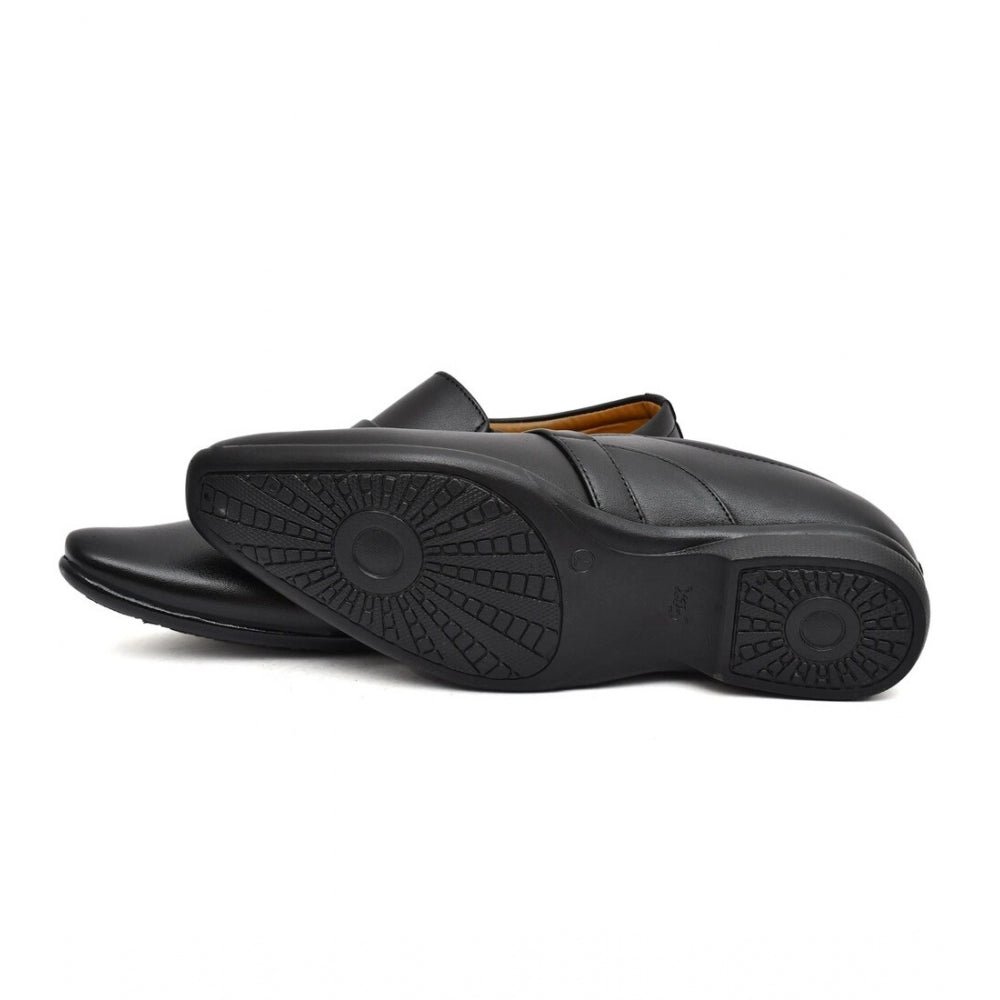 Men's Faux Leather Formal Shoes (Black) - Image 2
