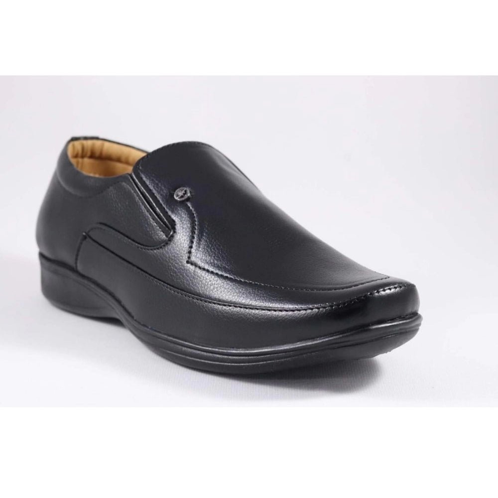 Men's Faux Leather Formal Shoes (Black) - Image 2