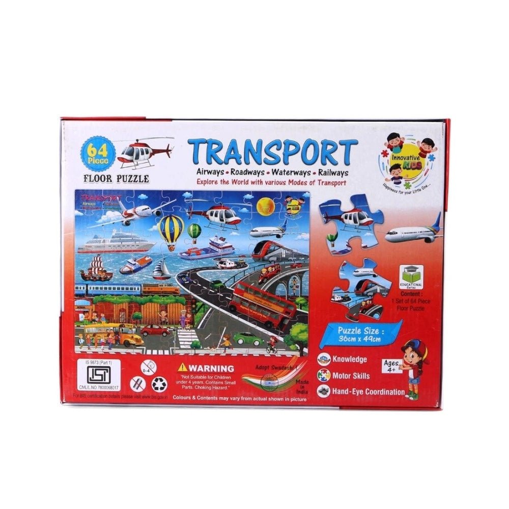 64_Pcs Set Transport Puzzle | Cardboard | Educational Toys | 4+ Years - Image 4