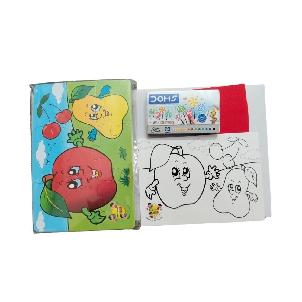 2 In 1 Puzzle & ColorsFtruit | Cardboard | Educational Toys| 3+ Years - Image 2