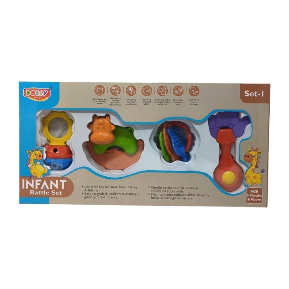 Infant Rattle Set (4 pcs) | Plastic | Toys | 3+ Months - Image 3