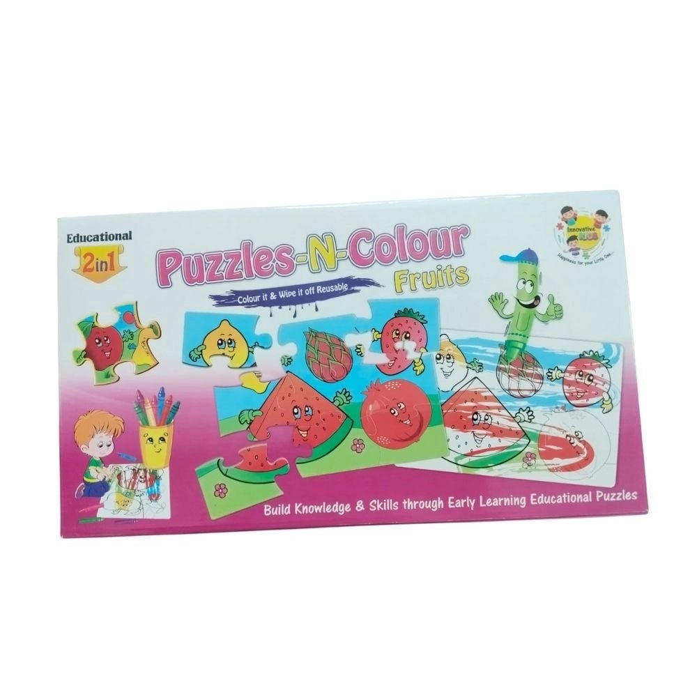 2 In 1 Puzzle & ColorsFtruit | Cardboard | Educational Toys| 3+ Years - Image 3
