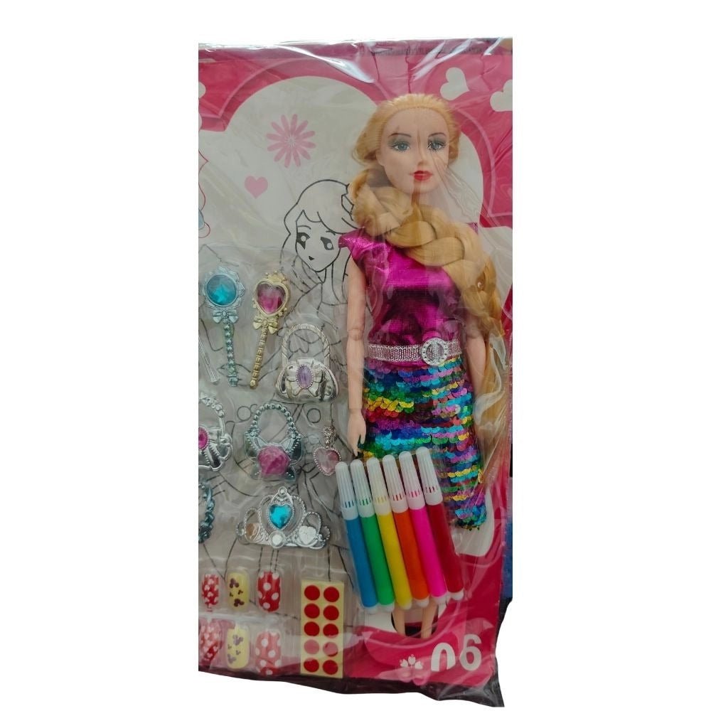 Barbie Doll With Jewellery Set | Rubber | Toys| 1+ Years - Image 2