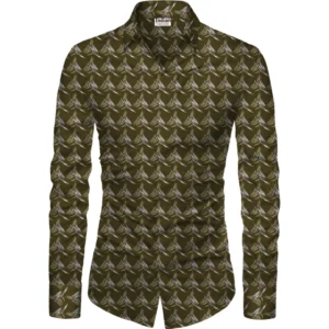 Casual Floral Printed Cotton Blend Unstitched Shirt Fabric 1.6 Mtrs (Brown)