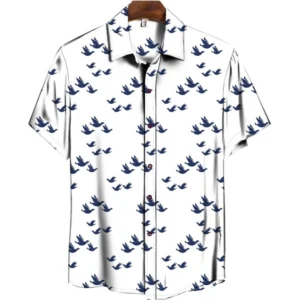 Casual Floral Printed Cotton Blend Unstitched Shirt Fabric 1.6 Mtrs (Blue)