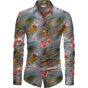 Casual Floral Printed Cotton Blend Unstitched Shirt Fabric 1.6 Mtrs (Multicolor)
