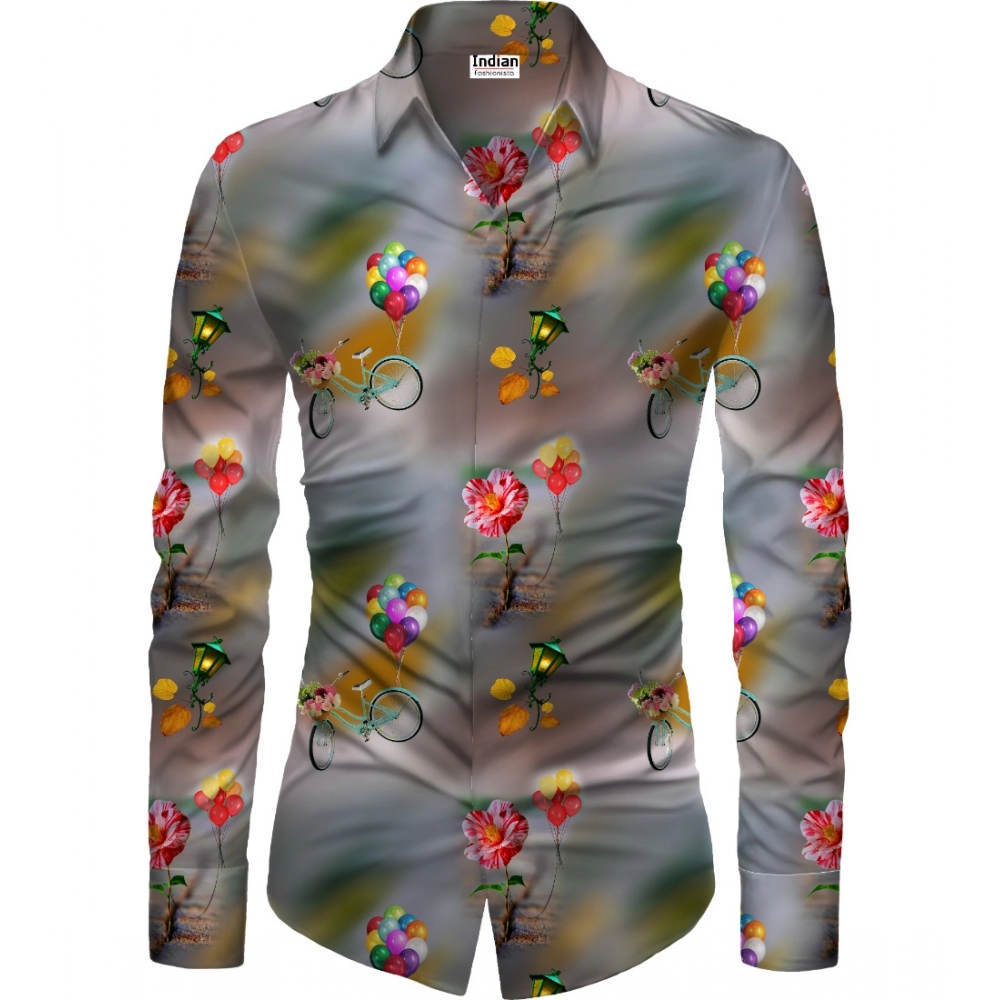 Casual Floral Printed Cotton Blend Unstitched Shirt Fabric 1.6 Mtrs (Multicolor)