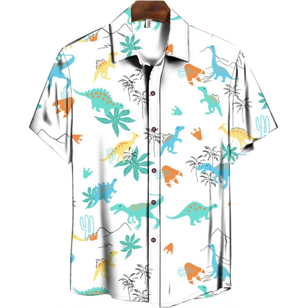 Casual Floral Printed Cotton Blend Unstitched Shirt Fabric 1.6 Mtrs (Sky Blue)