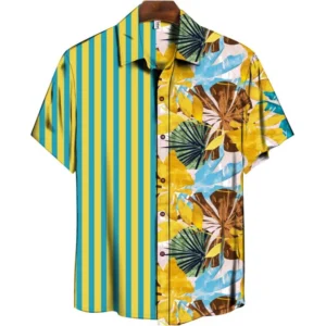 Casual Floral Printed Cotton Blend Unstitched Shirt Fabric 1.6 Mtrs (Green)