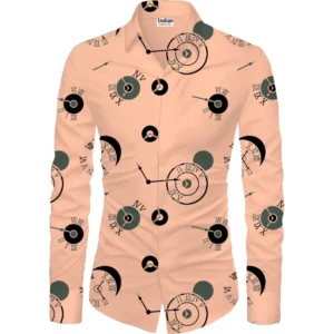 Casual Floral Printed Cotton Blend Unstitched Shirt Fabric 1.6 Mtrs (Orange)
