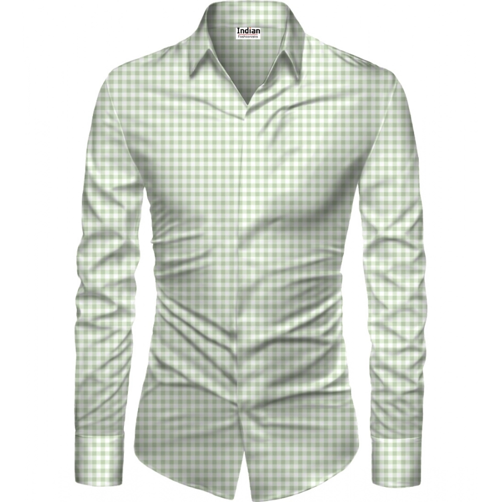 Casual Floral Printed Cotton Blend Unstitched Shirt Fabric 1.6 Mtrs (Green)