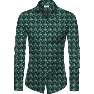 Casual Floral Printed Cotton Blend Unstitched Shirt Fabric 1.6 Mtrs (Dark Green)