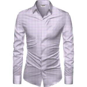Casual Floral Printed Cotton Blend Unstitched Shirt Fabric 1.6 Mtrs (Purple)