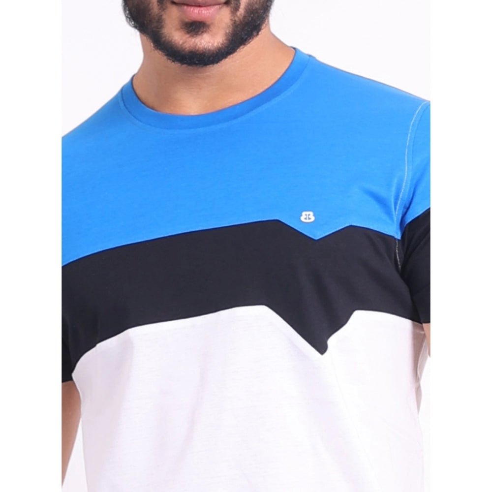 Men's Casual Cotton Printed Round Neck Half Sleeve T-Shirt (Multicolor) - Image 3
