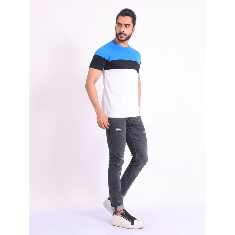 Men's Casual Cotton Printed Round Neck Half Sleeve T-Shirt (Multicolor) - Image 5