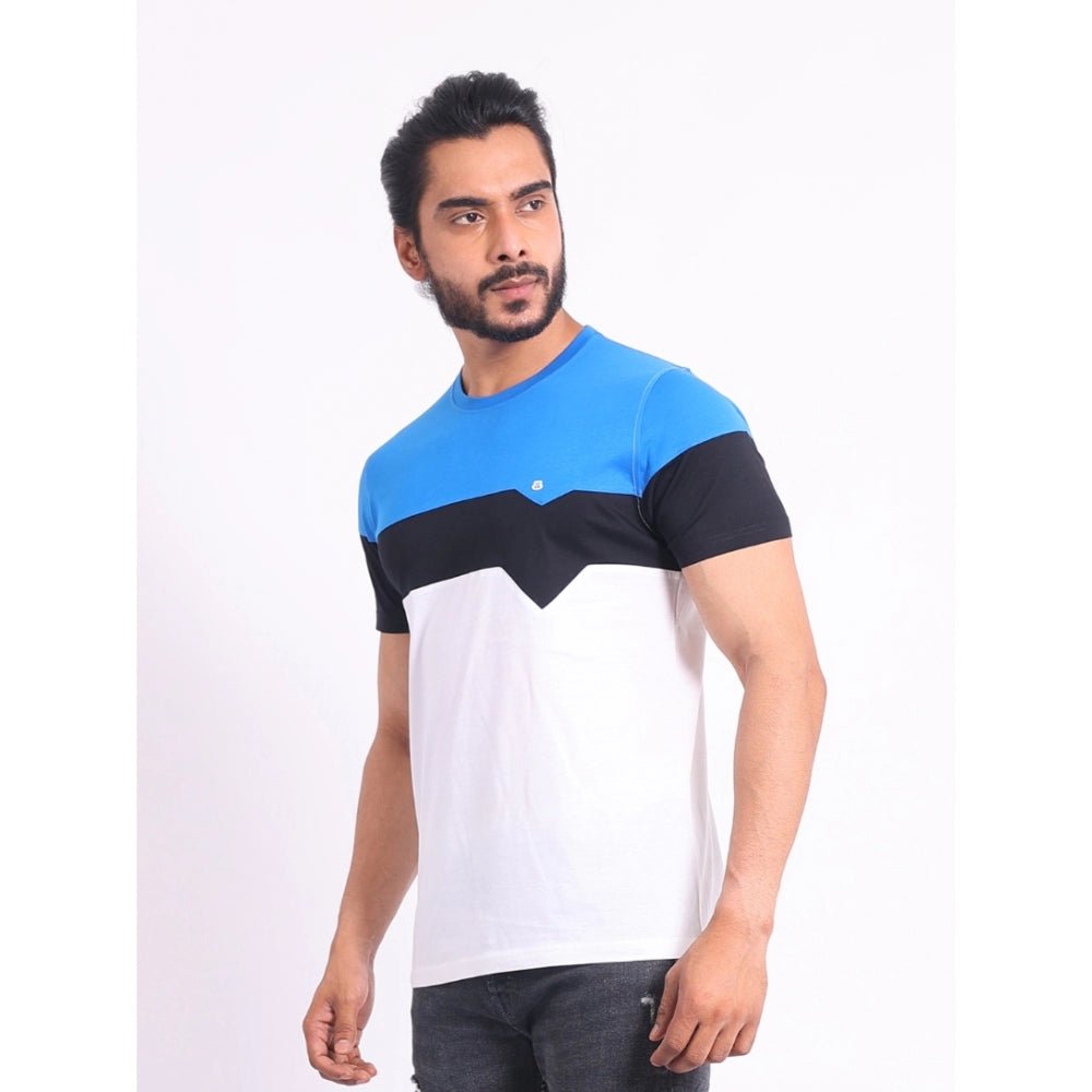 Men's Casual Cotton Printed Round Neck Half Sleeve T-Shirt (Multicolor) - Image 6