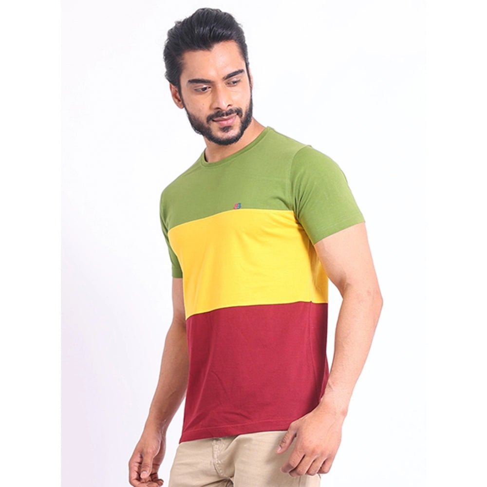 Men's Casual Cotton Printed Round Neck Half Sleeve T-Shirt (Multicolor) - Image 6