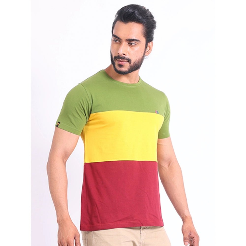Men's Casual Cotton Printed Round Neck Half Sleeve T-Shirt (Multicolor) - Image 5