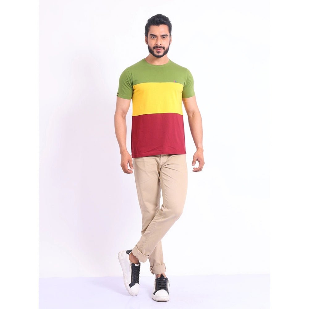 Men's Casual Cotton Printed Round Neck Half Sleeve T-Shirt (Multicolor) - Image 2