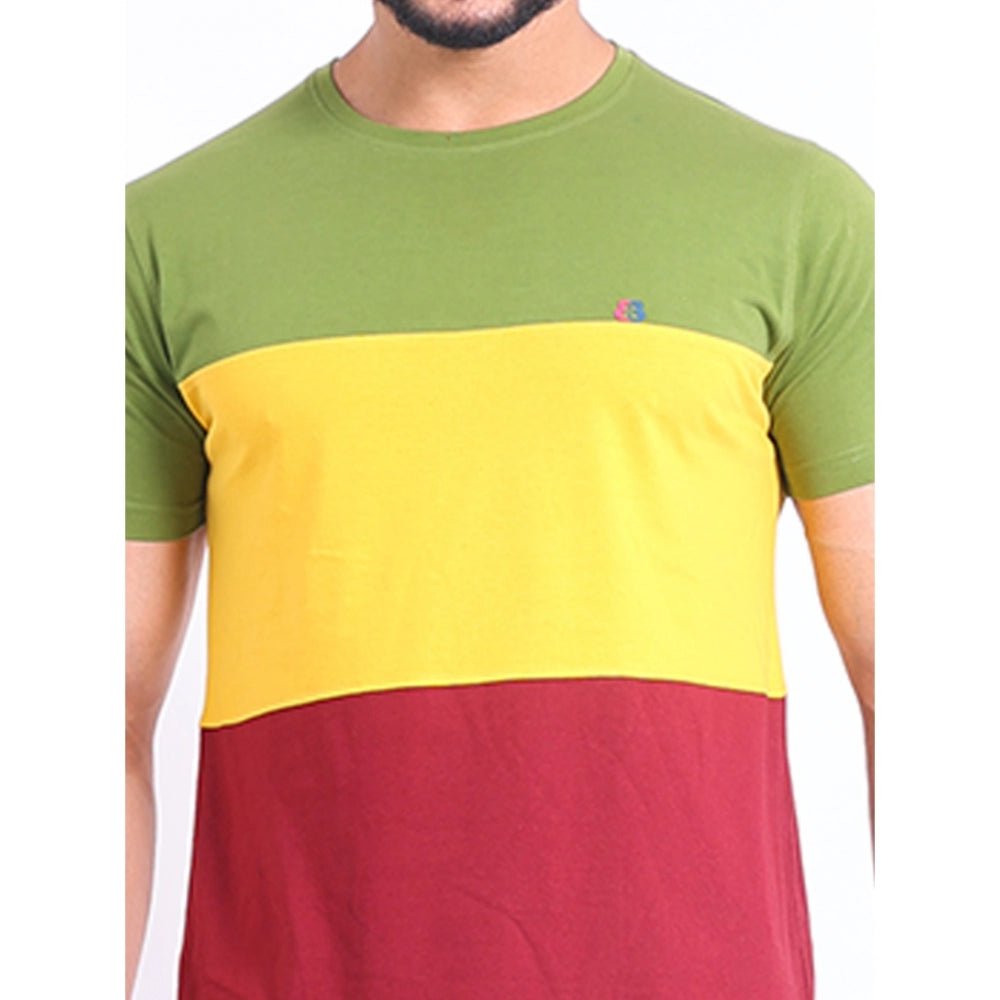 Men's Casual Cotton Printed Round Neck Half Sleeve T-Shirt (Multicolor) - Image 3