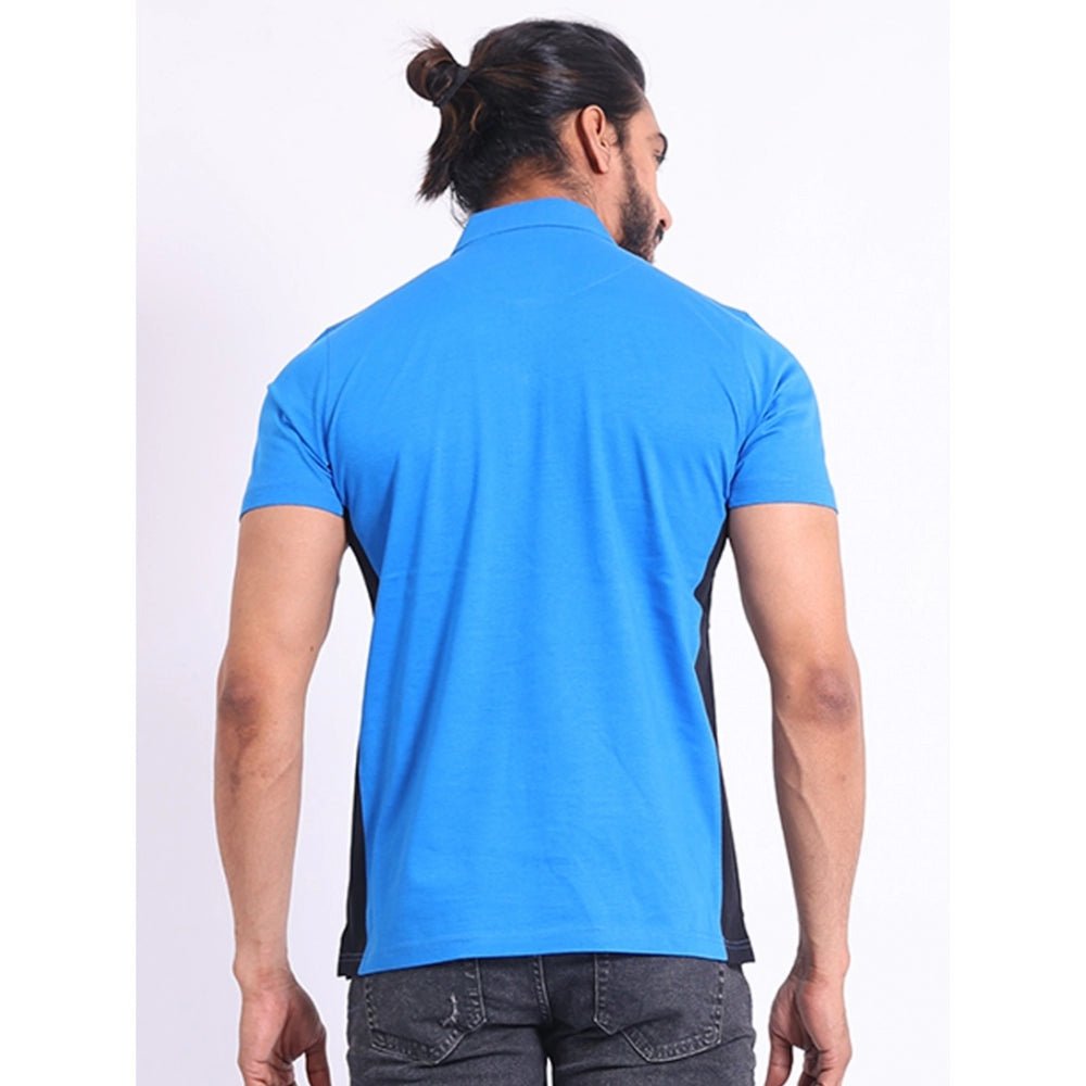 Men's Casual Cotton Printed Polo Neck Half Sleeve T-Shirt (Inkblue) - Image 7