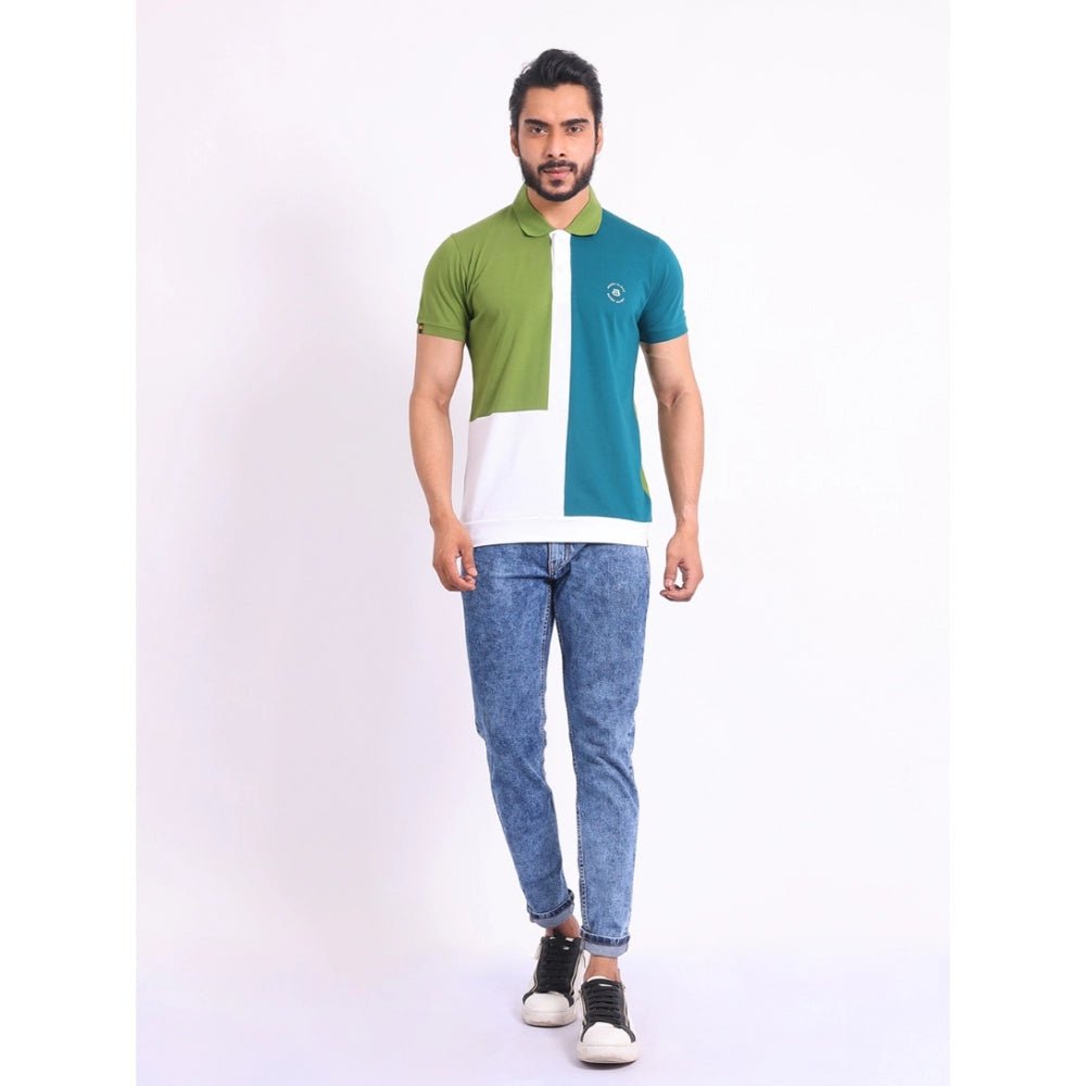 Men's Casual Cotton Printed Polo Neck Half Sleeve T-Shirt (Multicolor) - Image 2