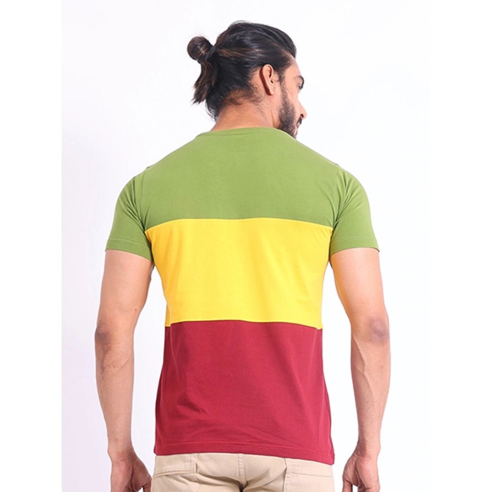 Men's Casual Cotton Printed Round Neck Half Sleeve T-Shirt (Multicolor) - Image 7