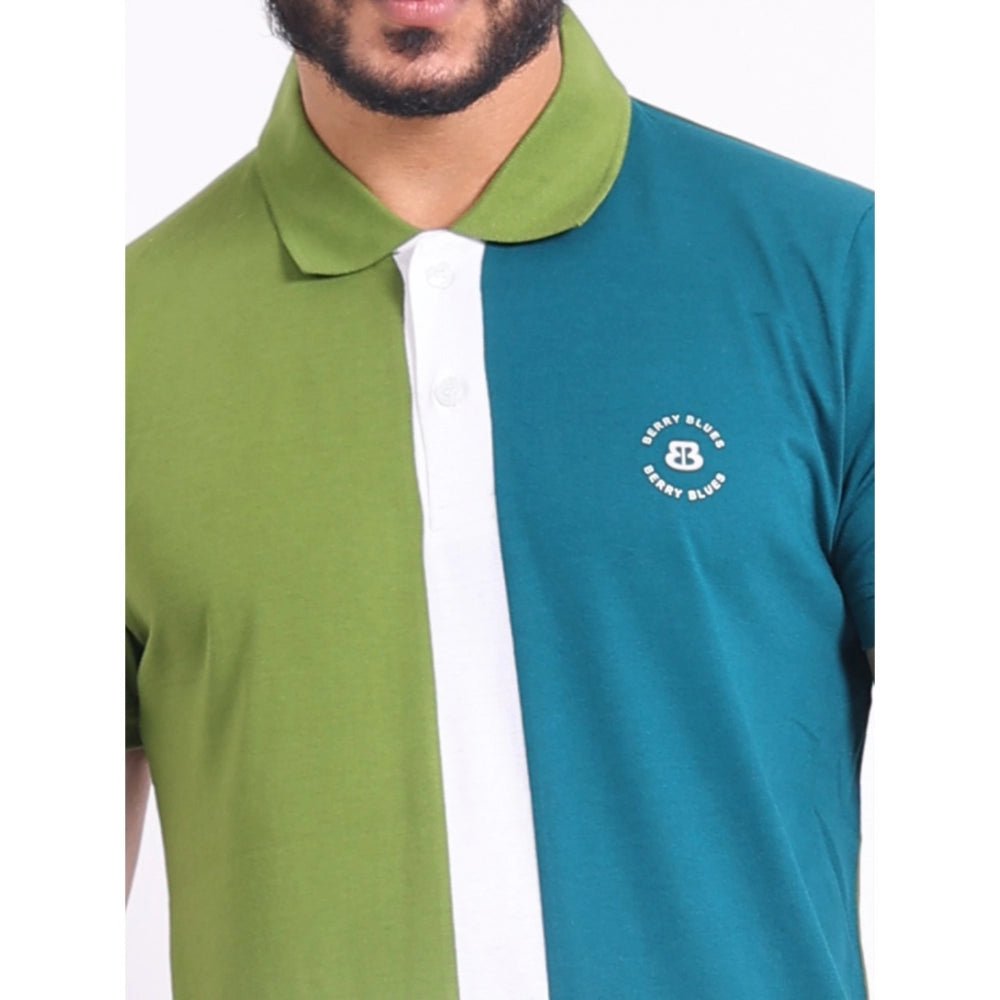 Men's Casual Cotton Printed Polo Neck Half Sleeve T-Shirt (Multicolor) - Image 3