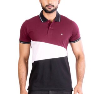 Men's Casual Cotton Printed Polo Neck Half Sleeve T-Shirt (Multicolor)