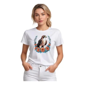Polyester Solid Printed Round Neck Half Sleeve T-shirt (White)
