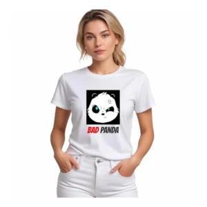 Polyester Solid Printed Round Neck Half Sleeve T-shirt (White)