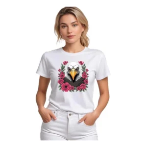 Polyester Solid Printed Round Neck Half Sleeve T-shirt (White)