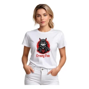 Polyester Solid Printed Round Neck Half Sleeve T-shirt (White)