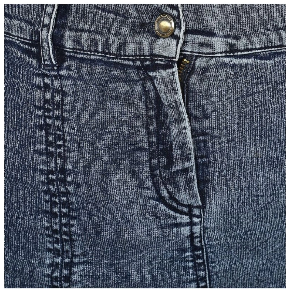 Denim Tie Up Buttoned Skirt (Blue) - Image 2