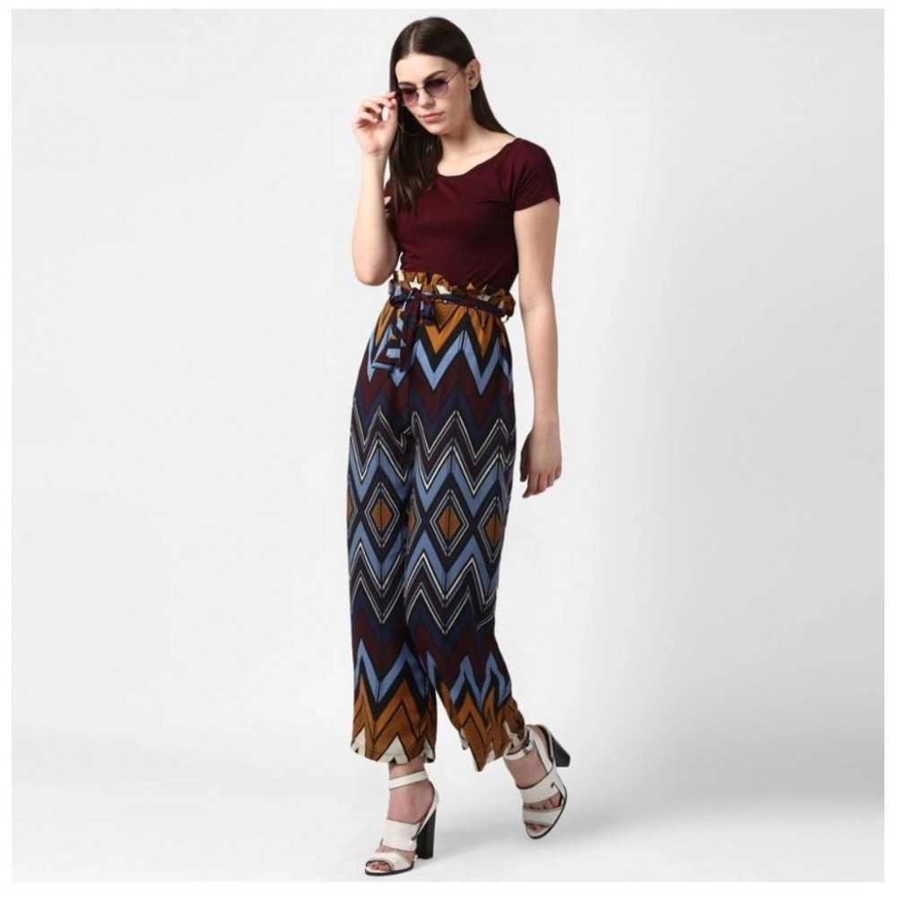 Polyester Chevron Elasticated Trousers (Multicolor) - Image 3
