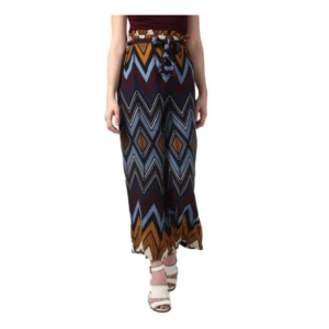 Polyester Chevron Elasticated Trousers (Multicolor)