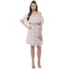 Rayon Floral Half Sleeve Above Knee Dress (Multicolor)
