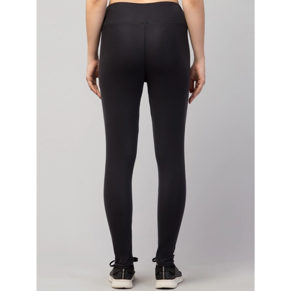 Polyester Solid Ankle Length High-Rise Tights (Black) - Image 6