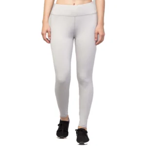 Polyester Solid Ankle Length High-Rise Tights (Light Grey)