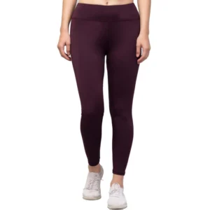 Polyester Solid Ankle Length High-Rise Tights (Purple)