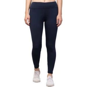 Polyester Solid Ankle Length High-Rise Tights (Navy)