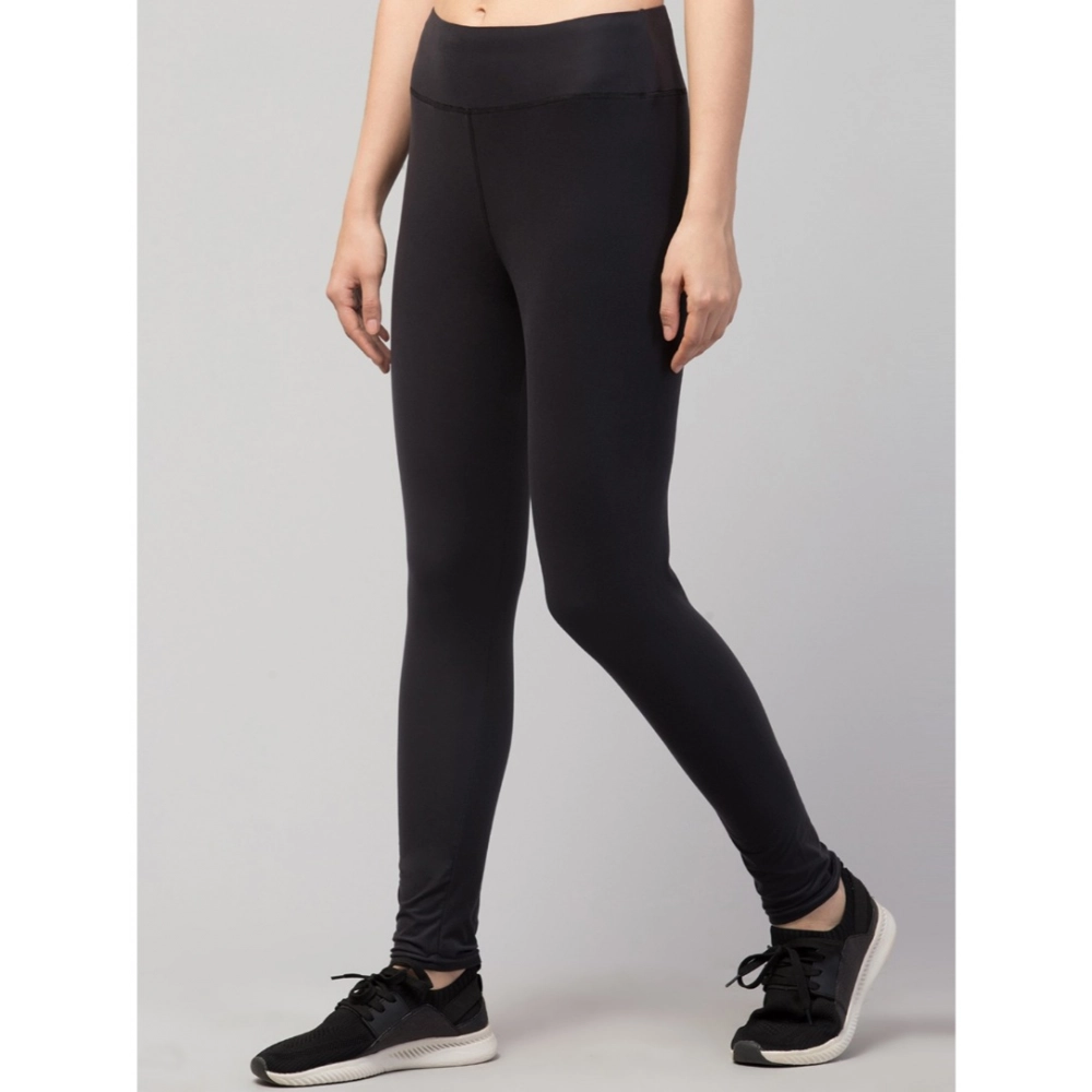 Polyester Solid Ankle Length High-Rise Tights (Black) - Image 5