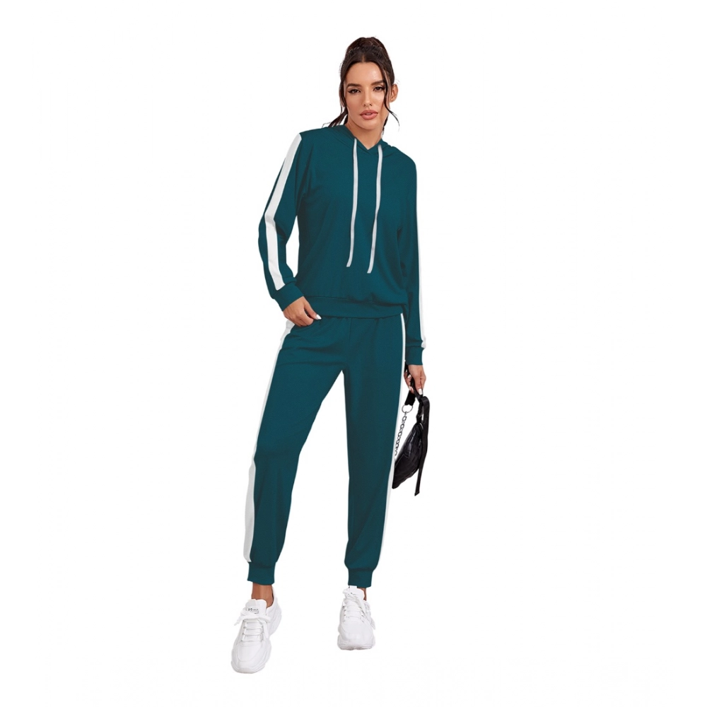 Knitting stretchable Solid Hooded Neck Full Sleeve Track Suit (Morpich)