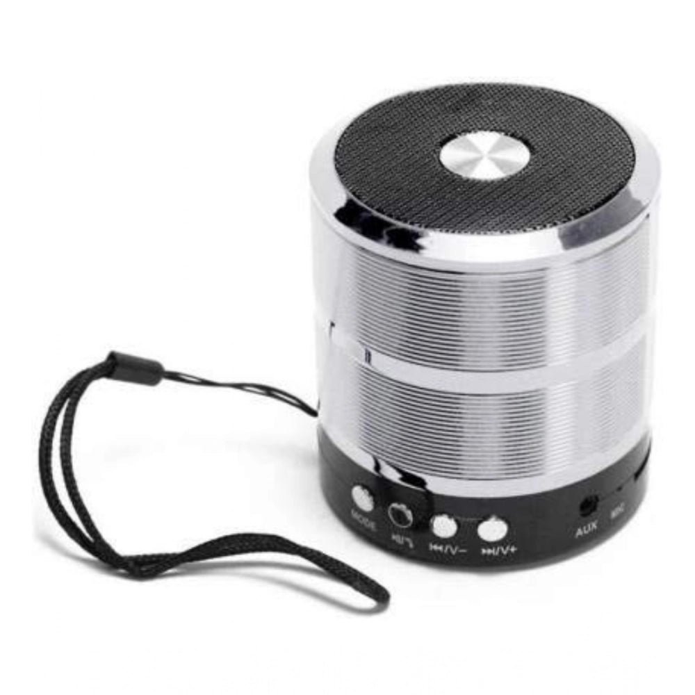 Plastic Rubber Wireless WS887 Bluetooth Speaker (Silver) - Image 2