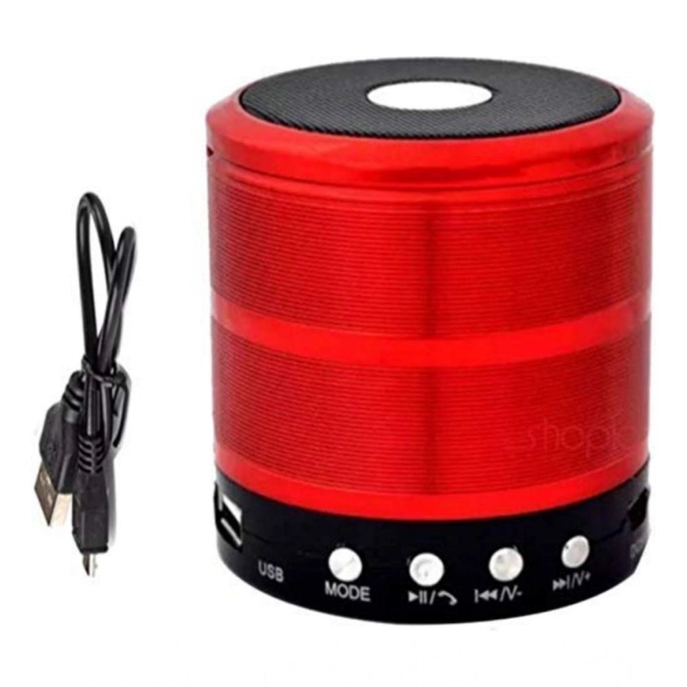 Plastic Rubber Wireless WS887 Bluetooth Speaker (Red) - Image 2