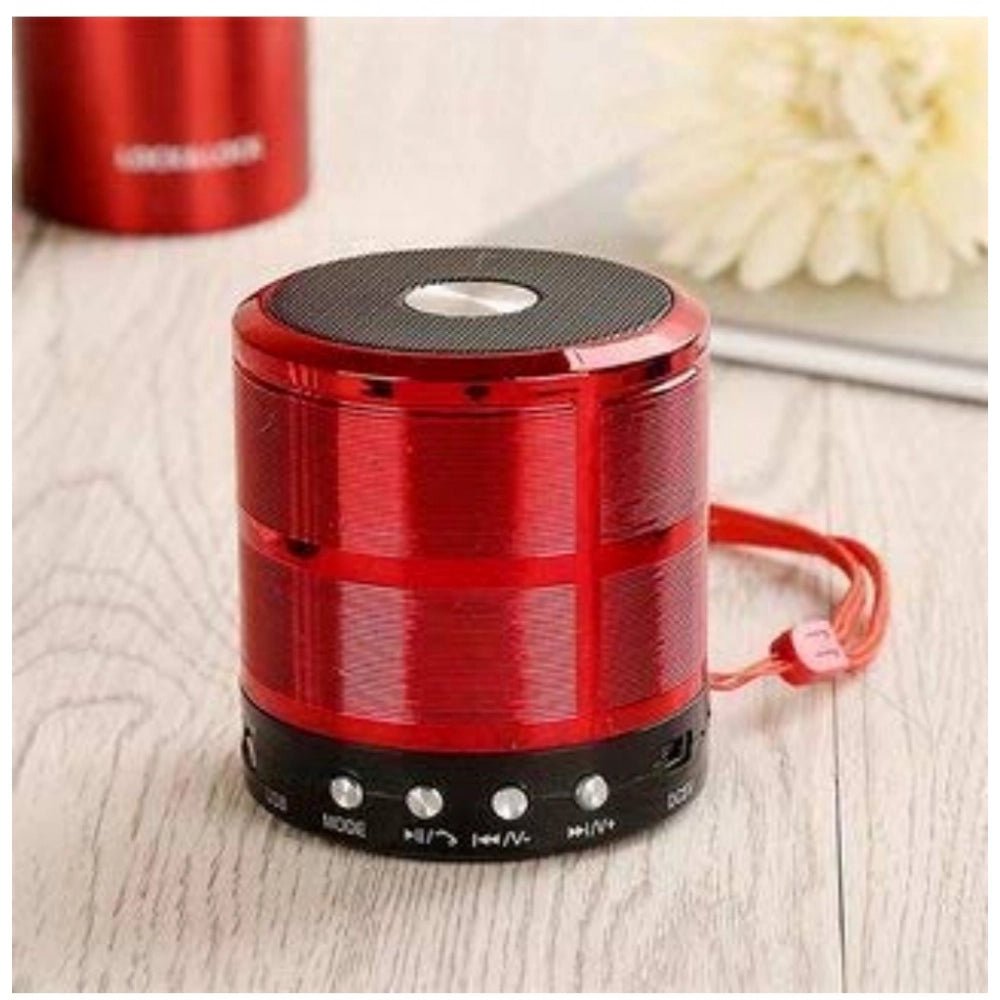 Plastic Rubber Wireless WS887 Bluetooth Speaker (Red) - Image 3