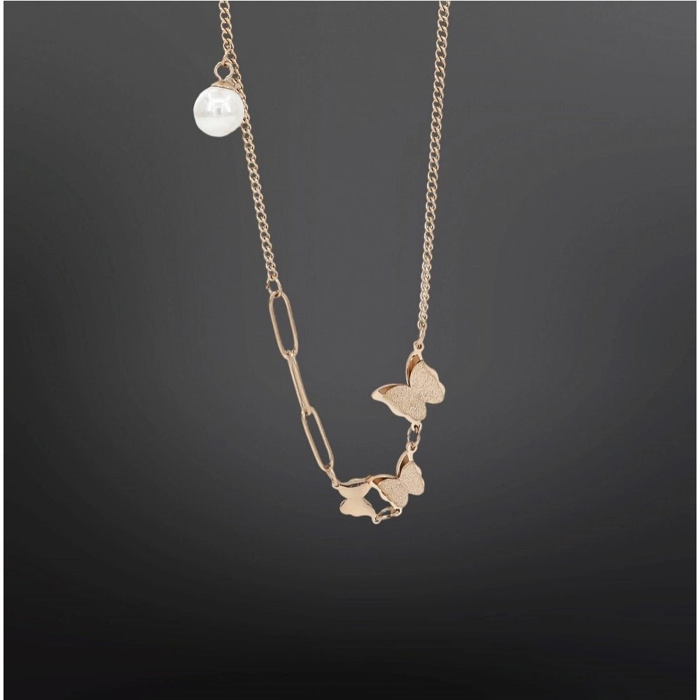 Women's Stainless Steel Butterfly Pendent Delicate Chain (Gold Plated) - Image 3