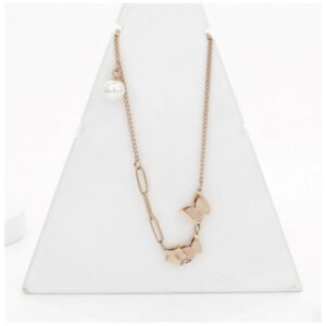 Women's Stainless Steel Butterfly Pendent Delicate Chain (Gold Plated)