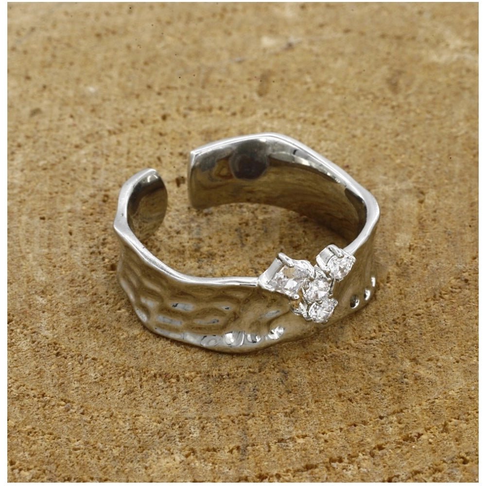 Stainless Steel Silver Polish Freesize Western Finger Ring (Silver Plated) - Image 2
